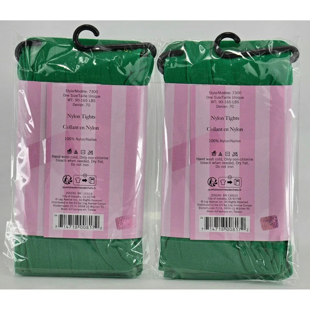 Leg Avenue Nylon Tights Womens One Size Green 70 Denier 7300 - New